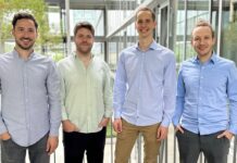 Das Symphera-Gründerteam (v.l.n.r.): Conrad Heid, Nico Weigand, Philipp Preißler, Thomas Wegele. (c) Symphera