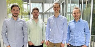 Das Symphera-Gründerteam (v.l.n.r.): Conrad Heid, Nico Weigand, Philipp Preißler, Thomas Wegele. (c) Symphera